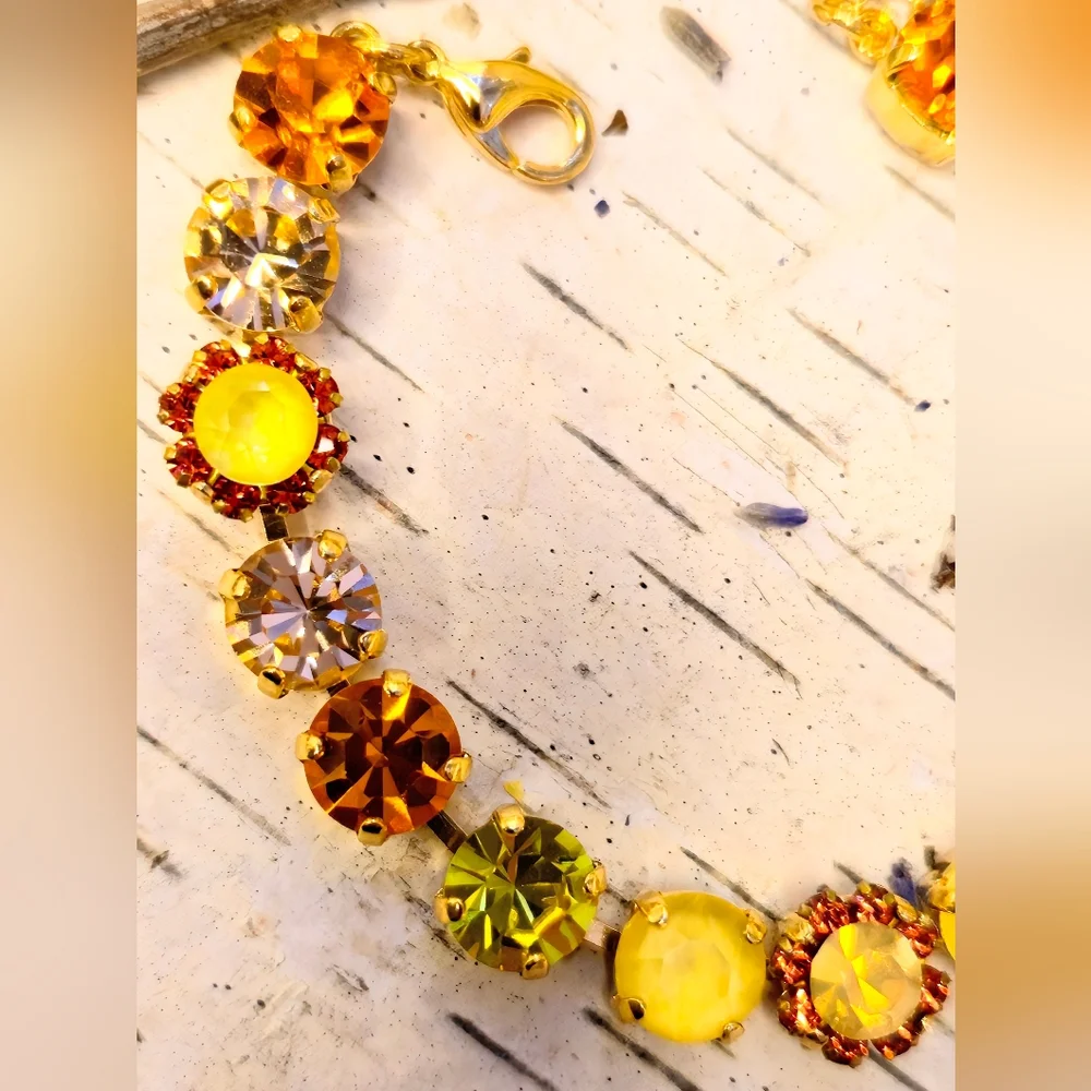 Elegant Gold and Yellow Crystal Bracelet